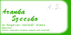 aranka szecsko business card